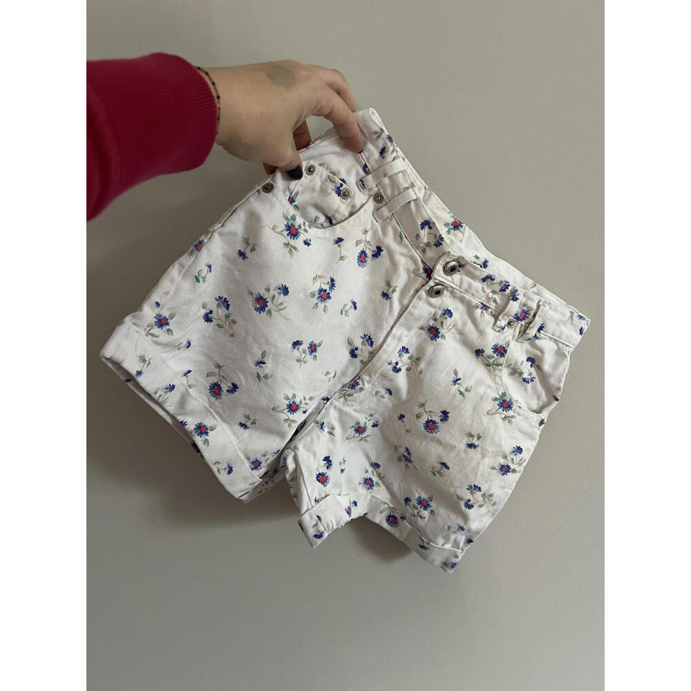 Vintage 90s White Stag Kids Floral Denim Shorts - High Waist - Girls 8